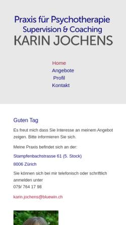 Vorschau der mobilen Webseite karinjochens.ch, Karin Jochens
