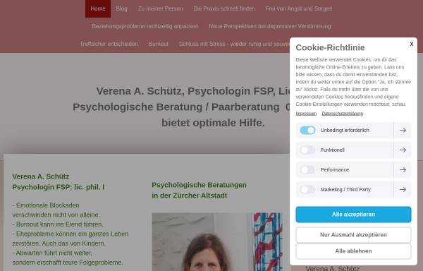 Vorschau von www.schuetz-verena-praxis.ch, Praxis für integrale Methoden