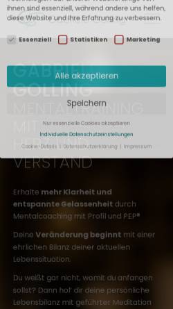 Vorschau der mobilen Webseite gabriele-golling.de, Gabriele Golling - Mentaltraining mit Herz und Verstand