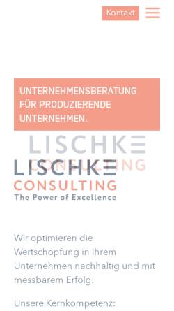 Vorschau der mobilen Webseite www.lischke.com, Lischke Consulting GmbH
