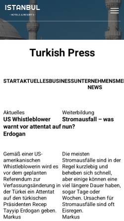 Vorschau der mobilen Webseite turkishpress.de, Turkishpress