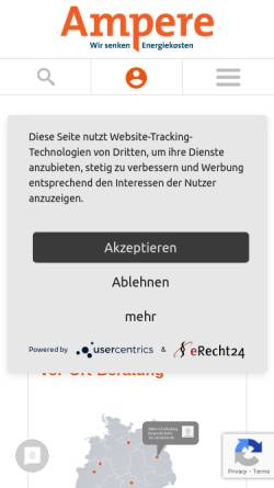 Vorschau der mobilen Webseite www.ampere.de, Ampere AG