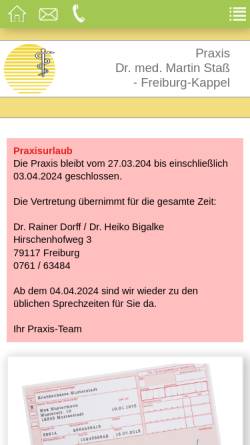 Vorschau der mobilen Webseite www.dr-stass.de, Dr. med. Martin Staß
