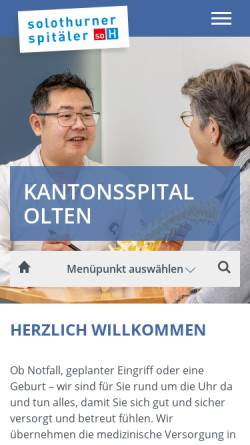 Vorschau der mobilen Webseite www.so-h.ch, Kantonsspital Olten