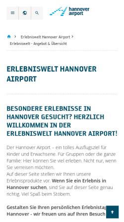 Vorschau der mobilen Webseite www.weltderluftfahrt.de, Welt der Luftfahrt by Hannover Airport