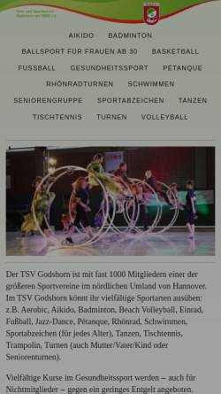 Vorschau der mobilen Webseite tsv-godshorn.de, TSV Godshorn von 1926 e.V.