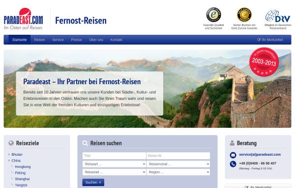 Vorschau von www.fernost-entdecken.de, ParadEast