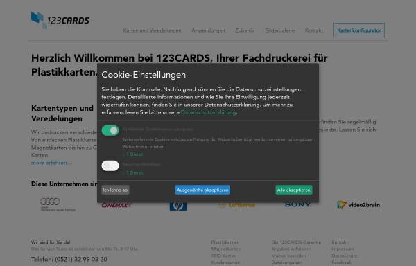 Vorschau von www.123cards.de, 123Cards by digitale offensive GmbH