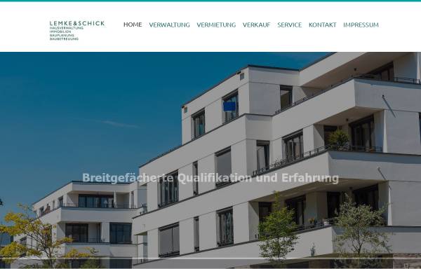 Vorschau von www.lemke-schick.de, Lemke & Schick - Hausverwaltung-Immobilien-Bauplanung-Baubetreuung