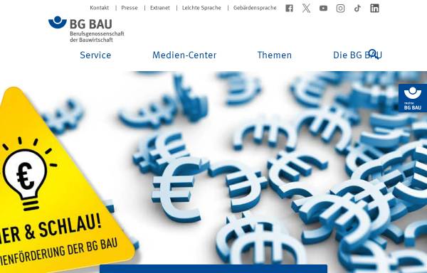 Vorschau von www.bgbau.de, BG BAU - Berufsgenossenschaft der Bauwirtschaft