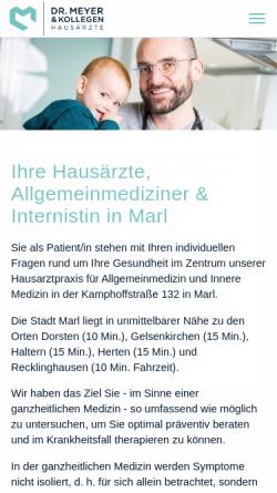 Vorschau der mobilen Webseite www.hausarzt-marl.de, Meyer, Dr. med. H.-F. und Jankowski, Dr. med. M.-L.