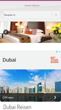 Vorschau der mobilen Webseite www.reiseziel-dubai.de, Reiseziel Dubai
