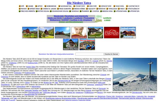 Vorschau von www.nizketatry.sk, Die Niedere Tatra