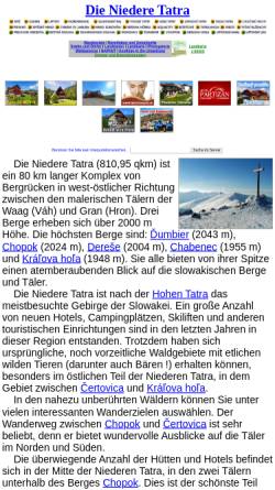 Vorschau der mobilen Webseite www.nizketatry.sk, Die Niedere Tatra