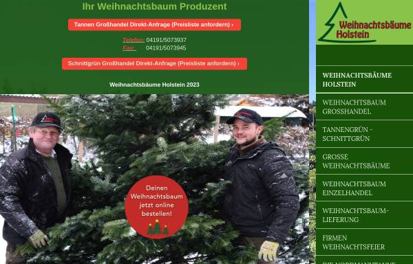 Vorschau von www.weihnachtsbaeume-holstein.de, Weihnachtsbäume-Holstein, Inh. Björn Lau
