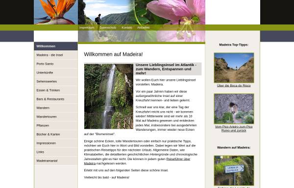 Vorschau von www.madeira-tipps.de, Madeira - Reisetipps für die Blumeninsel