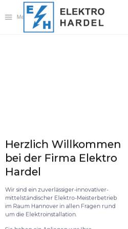 Vorschau der mobilen Webseite www.elektro-hardel.de, Elektro Hardel - Inh. Günter Hardel