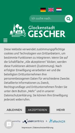 Vorschau der mobilen Webseite www.glockenmuseum-gescher.de, Westfälisches Glockenmuseum