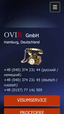 Vorschau der mobilen Webseite www.ovir-gmbh.com, Ovir GmbH