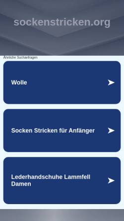 Vorschau der mobilen Webseite sockenstricken.org, Wolle & Stoffe für Socken, Inh. Winterstein