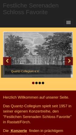 Vorschau der mobilen Webseite www.festliche-serenaden.de, Quantz-Collegium e.V.