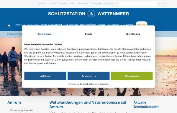 Vorschau von www.schutzstation-wattenmeer.de, Schutzstation Wattenmeer