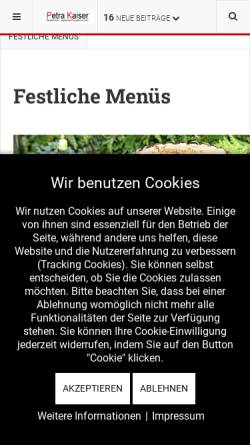 Vorschau der mobilen Webseite petra-kaiser.de, Festliche Menüs
