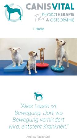 Vorschau der mobilen Webseite www.canisvital.de, canis vital - Praxis für Hundephysiotherapie