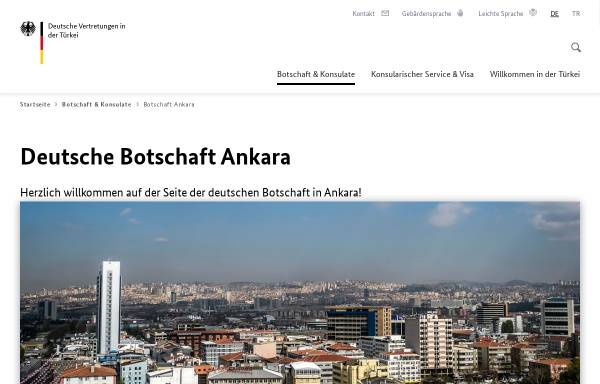 Vorschau von www.ankara.diplo.de, Deutsche Botschaft Ankara
