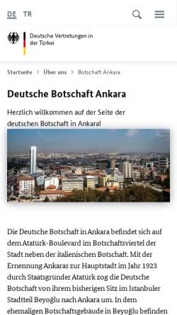 Vorschau der mobilen Webseite www.ankara.diplo.de, Deutsche Botschaft Ankara