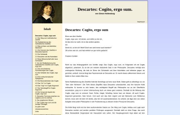 Vorschau von www.descartes-cogito-ergo-sum.de, Descartes: Cogito, ergo sum.