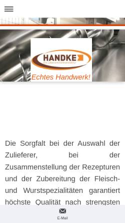 Vorschau der mobilen Webseite fleischerei-handke.de, Fleischerei Handke OHG