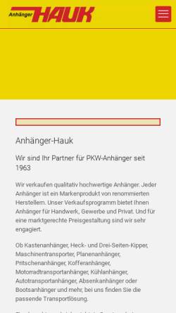 Vorschau der mobilen Webseite anhaenger-hauk.de, Anhänger Hauk
