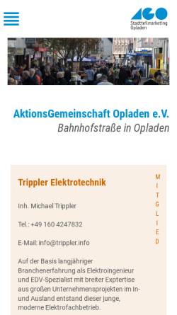 Vorschau der mobilen Webseite www.ago-info.de, Leverkusen Opladen Weihnachtsmarkt - AktionsGemeinschaft Opladen e.V. (AGO)