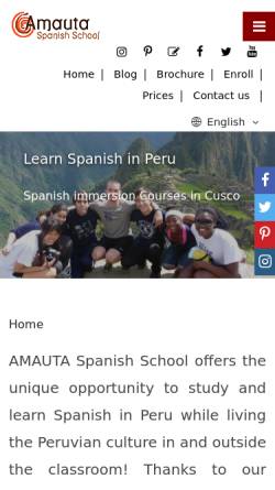 Vorschau der mobilen Webseite www.amautaspanish.com, Amauta Spanish School