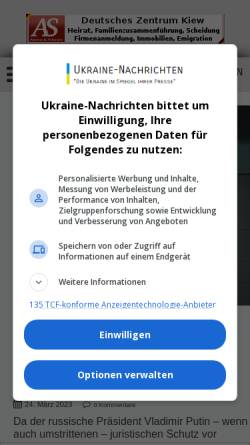 Vorschau der mobilen Webseite ukraine-nachrichten.de, Ukraine-Nachrichten