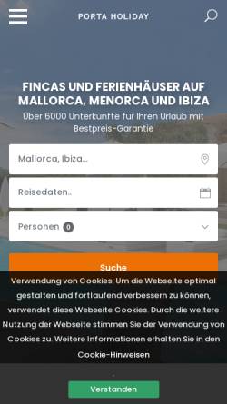 Vorschau der mobilen Webseite www.mallorca-4you.de, Mallorca 4you - Finca & Ferienhaus Vermietung