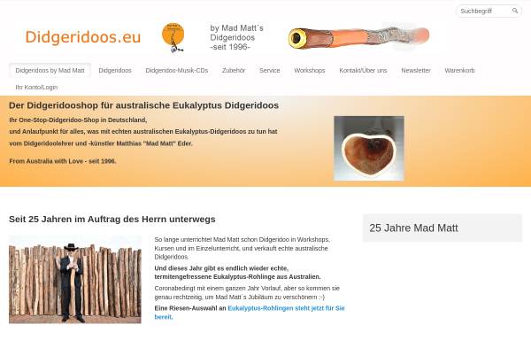 Vorschau von didgeridoos.eu, Mad Matt´s Didgeridoos, Matthias Eder