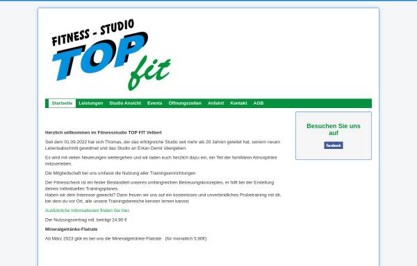Vorschau von www.topfit-velbert.de, TOP Fit