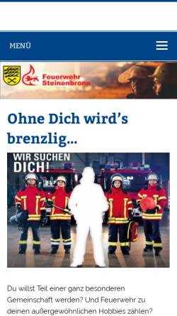 Vorschau der mobilen Webseite www.feuerwehr-steinenbronn.de, Freiwillige Feuerwehr Steinenbronn