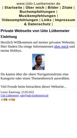 Vorschau der mobilen Webseite www.udo-luetkemeier.de, Lütkemeier, Udo
