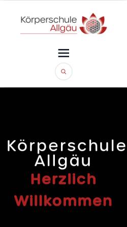 Vorschau der mobilen Webseite www.koerperschule-allgaeu.de, Körperschule Allgäu