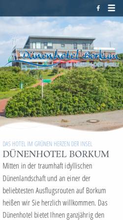 Vorschau der mobilen Webseite www.duenenhotel-borkum.de, Dünenhotel Borkum