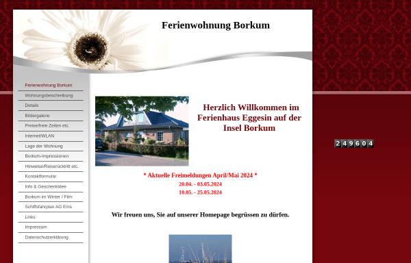 Vorschau von www.borkum-ferienwohnung-urlaub.de, Ferienwohnung Eggesin