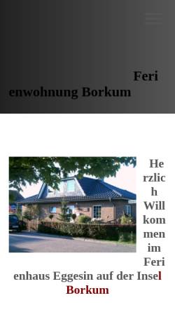 Vorschau der mobilen Webseite www.borkum-ferienwohnung-urlaub.de, Ferienwohnung Eggesin