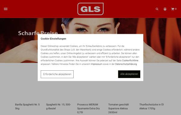 Vorschau von www.gls-online.de, GLS GmbH - Lebensmittel und Getränke