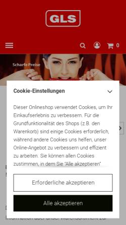 Vorschau der mobilen Webseite www.gls-online.de, GLS GmbH - Lebensmittel und Getränke