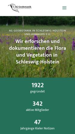 Vorschau der mobilen Webseite www.ag-geobotanik.de, AG Geobotanik in Schleswig-Holstein und Hamburg e. V.