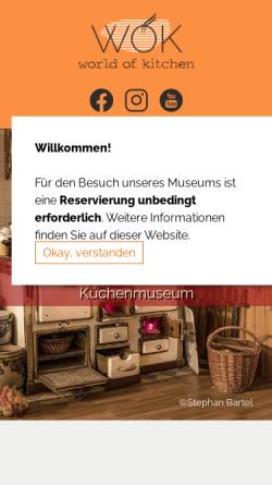 Vorschau der mobilen Webseite www.wok-museum.de, WOK, World of Kitchen Museum e.V.