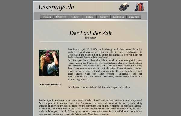 Vorschau von www.lesepage.de, Der Lauf der Zeit